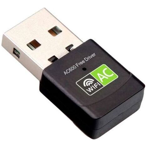 Clé WiFi USB Antenne Adaptateur - Mini Clé WiFi Puissante Récepteur AC 600Mbps Dual Band 2.4G 5GHz, Clé WiFi pour PC de bureau, ordinateur portable, Realtek supporte Windows sans Driver (Driver Free) (1/5)