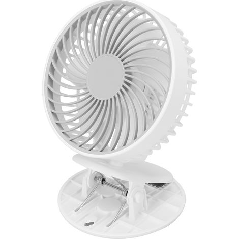 Mini-Tischventilator mit 3 Geschwindigkeitsstufen und Clip, weiß, für Zuhause, Büro und Schlafzimmer (1/5)