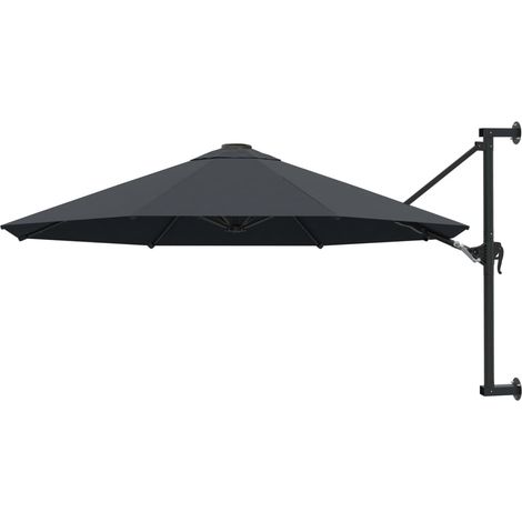 Sonnenschirm zur Wandmontage mit Metall-Mast 300 cm Anthrazit