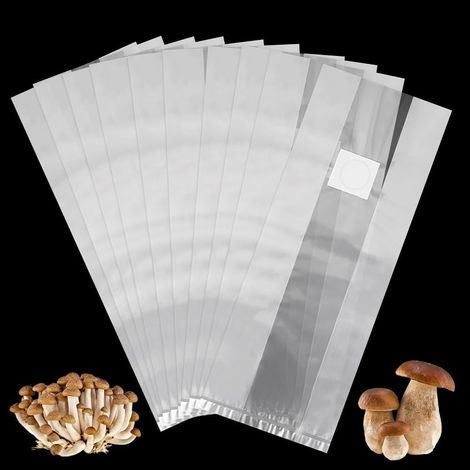 20 Pièces Culture de Champignons, 32 x 50cm Sacs de Culture Mushroom Spawn en polypropylène Sac pour Substrat Champignons avec Filtre Indéchirables et Solides pour Champignons Céréales (1/5)