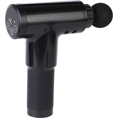 Pistolet de massage musculaire à 4 têtes et 6 niveaux d'intensité, masseur de tissus profonds et de fascia, noir, prise UE 220 V (1/4)