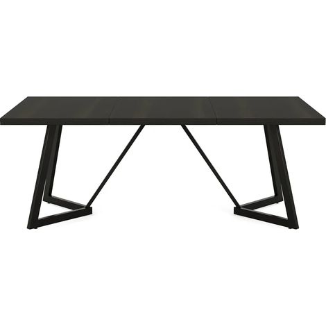 Mesa de comedor rectangular negra de MDF y metal 180 x 80 x 75 cm MODENUIT (1/5)