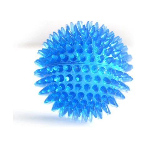 Pet Dog Toys Cat Puppy Sounding Toy Polka Squeaky Tooth Cleaning Ball TPR Training Pet Dents Chewing Toy Thorn Balls Accessoires Bleu L-11CM