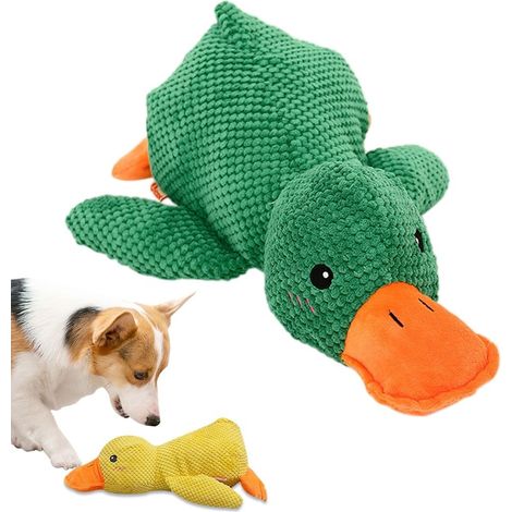 Jouet pour chien canard couineur incroyable - Jouet doux et résistant à la compression, conception sécuritaire pour les chiens de petite et grande taille (vert) (1/5)