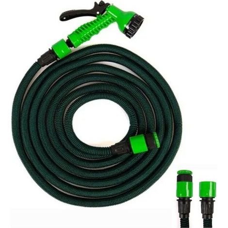 TUYAU FLEXIBLE EXTENSIBLE 15 MT ARROSAGE JARDIN POMPE PISTOLET JARDINAGE (1/2)