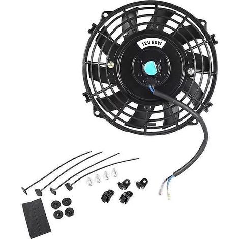Universelles elektrisches Kühlset für Autoklimaanlagen, 12 V, 80 W, 2100 U/min, mit elektronischem Kühlerlüfter. (1/5)