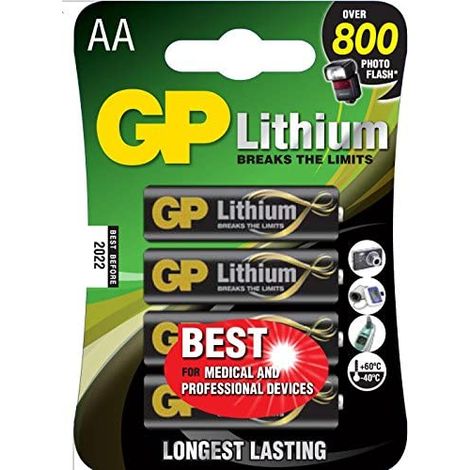gp-batteries 07015LF-C Pilas de litio negras AA (1/5)