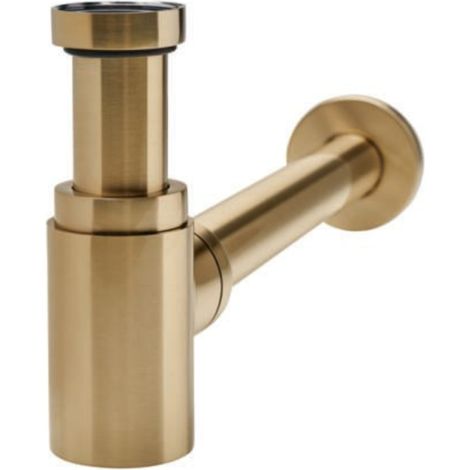 Wirquin Siphon lavabo design Linéis mini laiton or brossé (1/5)