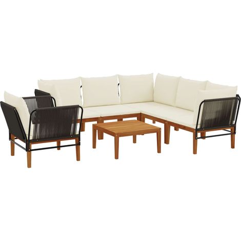 Maison Exclusive - 7 stk. Massives Akazienholz & Seil Natur (1/5)