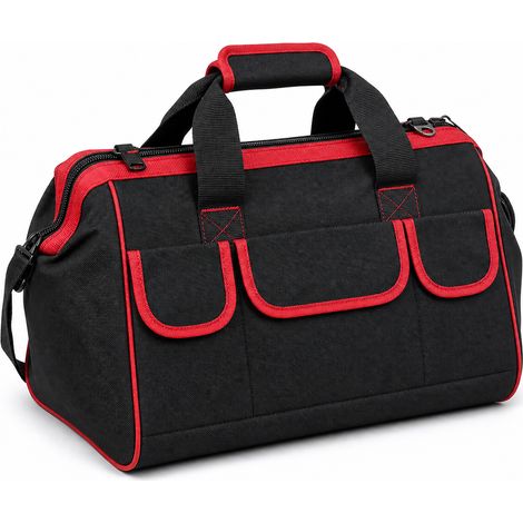 Sac à outils électricien et bricolage renforcé 14 pouces rouge (1/5)