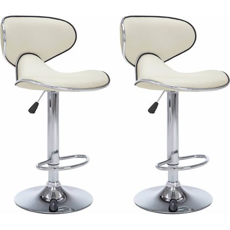 Maison Exclusive - Barhocker 2 Stk. Creme Kunstleder (1/5)