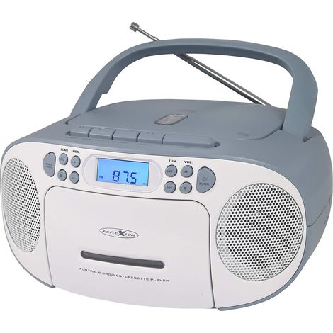 REFLEXION RCR2260 - Reproductor de CD (radio FM PLL, pantalla LCD, entrada auxiliar, conector para auriculares), color blanco y azul