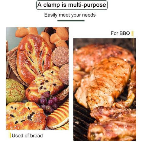 Pince Cuisine, Pince Barbecue en Acier Inoxydable et Silicone Résistant à la Chaleur 230° F / (1/4)