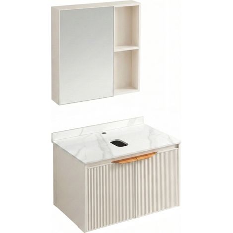 Un Conjunto De Muebles De Baño Con Encimera Rea Top Aa18 Marti 60Cm Beige