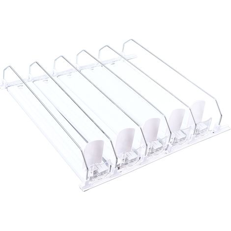 Organisateur de boissons pour réfrigérateur, tige de poussée réglable à ressort, Rail coulissant, distributeur de canettes de Soda, bière et boissons, 38cm, blanc