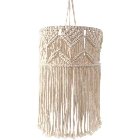 Abat-jour en dentelle, style bohème, tissé, suspendu, 30 x 75 cm, style campagne, pour bureau, chambre, salon, chambre d'enfant, dortoir, décoration en dentelle (1/4)