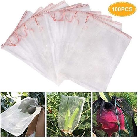 50 pezzi 10x15cm 50-100 pezzi Sacchetti in rete di corda da giardino per piante e frutta per uva Sacchetti protettivi riutilizzabili (1/4)