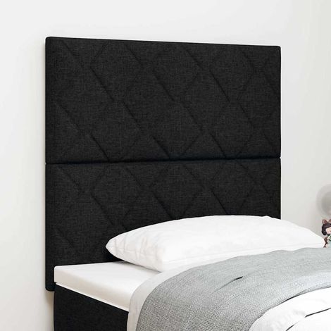 LED Kopfteil Schwarz 100 cm Stoff