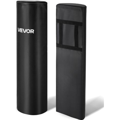VEVOR Sac de Plaquage de Rugby 2PCs, Materiels d’Entrainement de Football Americain de 108 cm en PVC, Coussin de Blocage en Eponge Haute Densite, avec Poignees, pour Exercices de Tacle, Noir (1/5)
