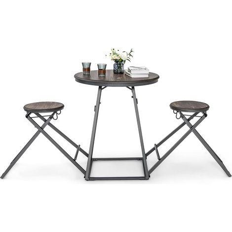 Costway – Table haute pliable pour 2 personnes – Métal et MDF – Dimensions 206,5 x 77,5 x 90 cm – Style industriel pour cuisine et bistro (1/5)