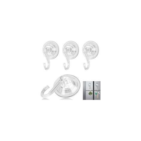 Lot4Crochet Ventouse Réutilisable Puissant Étanche Transparent Amovible Ventouse Avec Crochet pour Carrelage de Douche Fenêtre de Salle Bain Porte en Verre Cuisine