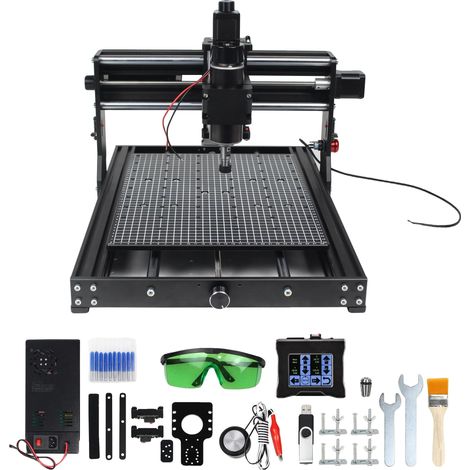 CNC-Graviermaschine, 500W Spindelmotor, breite Materialkompatibilität, Mit Touch-Steuerung, Mit 10W Laser-b, 220V-c (1/2)