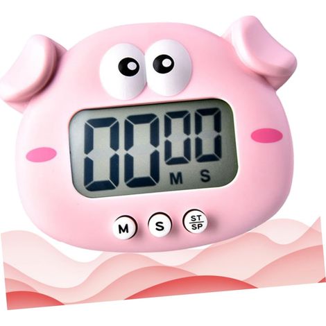 Timer elettronico a forma di maialino, timer multifunzione senza batteria per cucina, studio e lavoro, pratico timer per la cottura e la gestione (1/4)