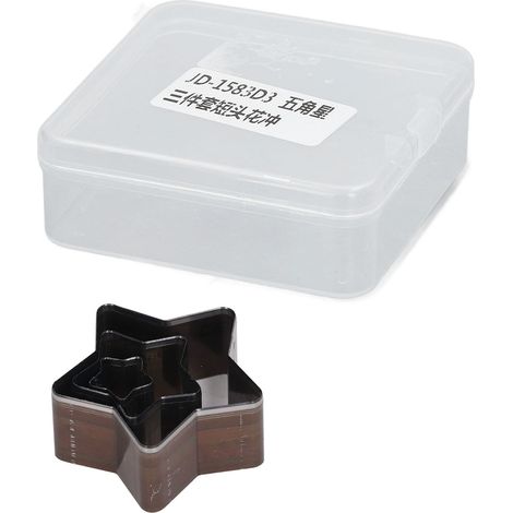 3 PCS emporte-pièce en cuir forme pentagramme, tailles variées, outil de perforation creuse avec boîte de rangement pour bricolage artisanal (1/5)