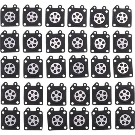 30 Pièces de Carburateur Tampons Membrane pour Tronçonneuse Modèles 2500 3800 4500 5200 5800 (1/4)