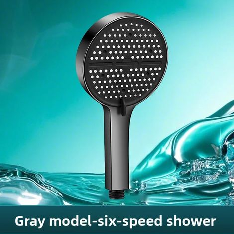 Pommeau de douche réglable à six vitesses (gris)