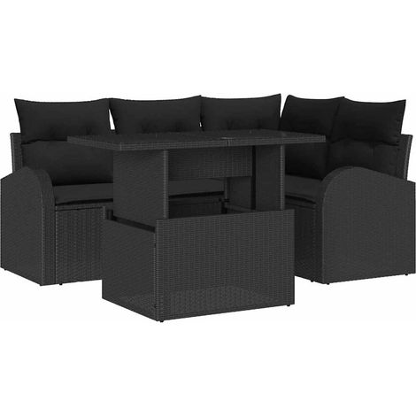 Maison Exclusive - Gartensofa-set mit Kissen mit Kissen 5 pcs Sch