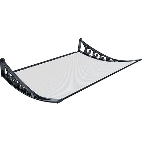 Pensilina Per Copertura In Policarbonato Alveolare Tettoia Modulabile Per Esterno Per Porte Balcone Finestre Elegante E Resistente Trasparente - Misura: 100 x 150 cm