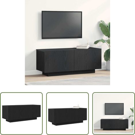 Bois d'ingénierie - Meuble TV Chêne noir 100 x 35 x 40 cm Bois d'ingénierie (1/5)