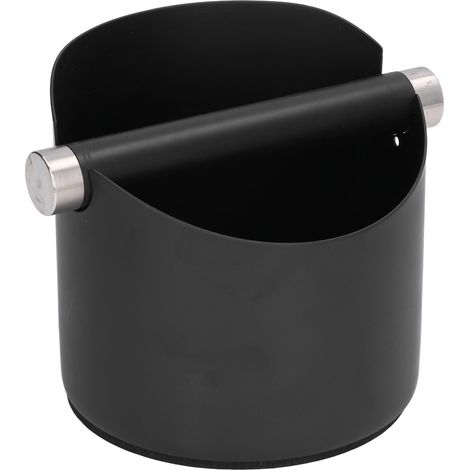 Seau à marc de café en acier inoxydable et caoutchouc, poubelle à café pour la maison, les restaurants et les bars, noir, petit (FC‑04‑2) (1/5)