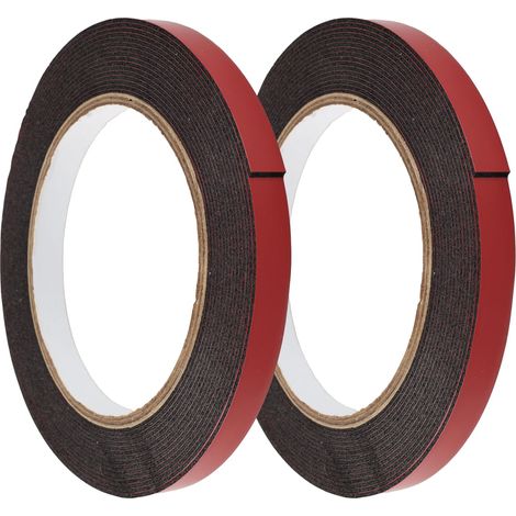 Lot de 2 Ruban Adhésif Double Face Extra Fort 1mm x 5 mètre, en Mousse Acrylique, Ruban Étanche Haute Adhérence pour Fixation Bandes LED, Automobile, Usage Intérieur et Extérieur Sans Perçage (1/5)