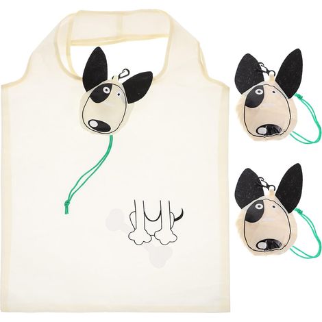polyester camping Lot de 3 sacs à provisions réutilisables avec motif dessin animé, en (1/5)