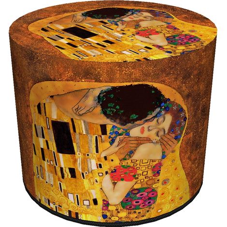 Dekorativer Pouf, Bertoni, Kussmuster – runder Pouf für Wohnzimmer und Flur, Zylinder 40 cm, elegant, mit Reißverschluss, waschbar (1/5)