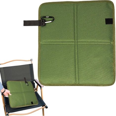 Tapis de camping pliable - Coussin - Siège d'extérieur - Imperméable et isolant thermique - Vert clair - 36 x 32 cm (1/5)