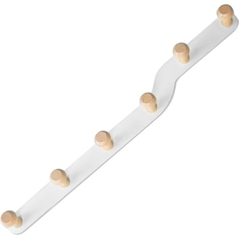 Appendiabiti a parete con schienale e ganci, organizer in legno per vestiti, ideale per l'ingresso della camera da letto. (1/5)