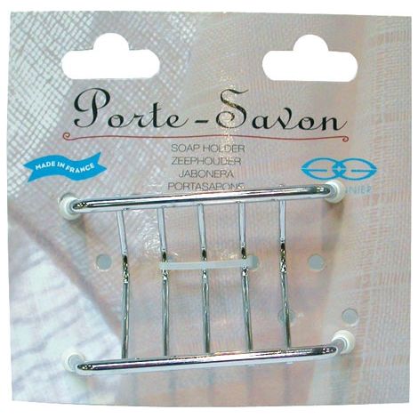 Godonnier – Porte-savon grille fil acier chromé 101,5 x 63,5 mm – Usage intensif collectivités – Ø 5 mm pour fixation solide