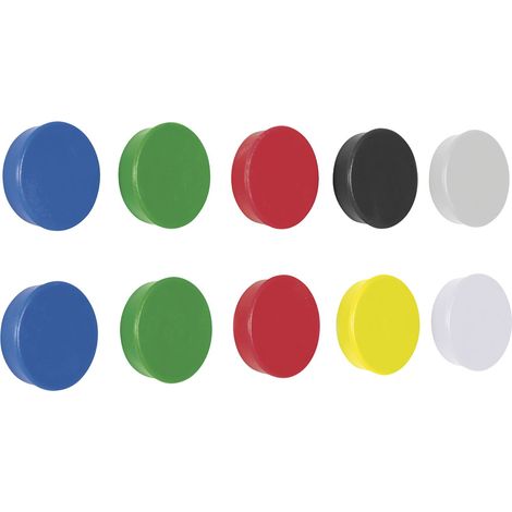 Haftmagnete D32 mm Set á 10 Stück bunt sortiert