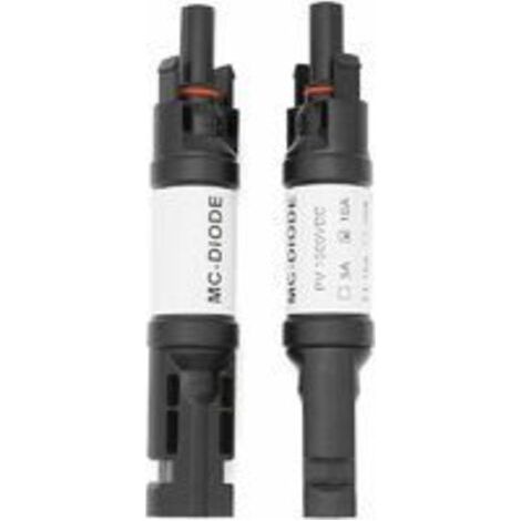 2 PCS Connecteur MC-4 avec diode, 10A DC1000V Diode Connecteur de panneau solaire parallèle MC-4 Mâle/Fem PV Énergie solaire Photovoltaïque Adaptateur de câble solaire