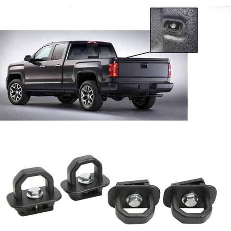 4 ancres latérales amovibles et rétractables pour benne de camion, remplacement pour Chevrolet Silverado 2007‑2021