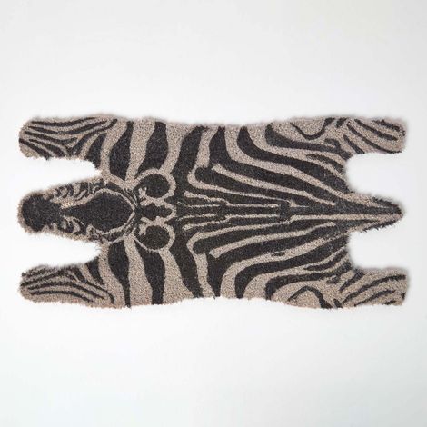 HOMESCAPES Kokos-Türmatte, Zebra-Design