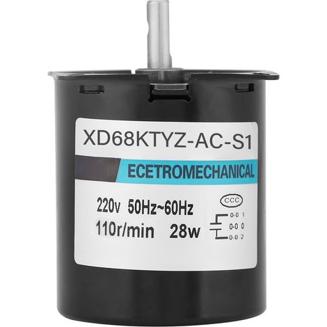 XD68KTYZ-AC S1 AC220V 28W moteur à engrenages synchrone à aimant Permanent Cw CCW 110 r min