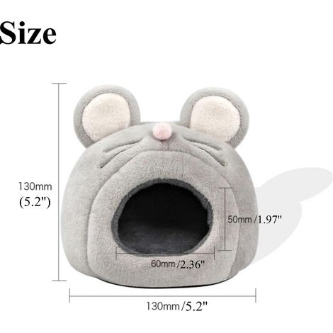 Lit pour cage à hamster - Chaleur hivernale, convient aux petits animaux, avec oreiller amovible et accessoires antidérapants. Convient aux hamsters nains, aux gros rats, aux hérissons, aux phalangers (1/5)