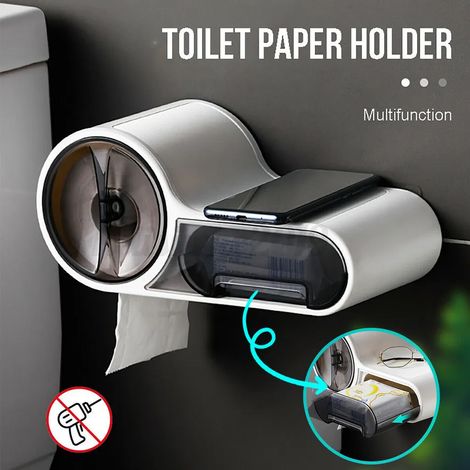 Wandmontierter, wasserdichter Toilettenpapierhalter, der kein Bohren erfordert