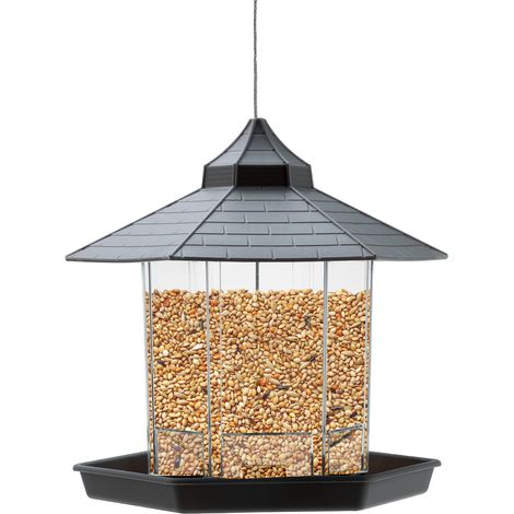Transparenter Vogelfutterspender – Hängender Fensterfutterspender aus PP/PS, 16 x 16 x 17 cm, 500 ml, leicht zu reinigen, keine Montage erforderlich (1/5)