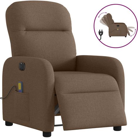 Massagesessel Elektrisch Braun Stoff