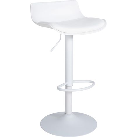 Sgabello da bar Aveiro in similpelle bianco